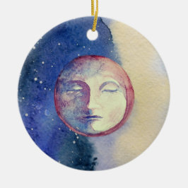 Sun Moon Watercolor Niedlich Vintagen Hexenhy Cele Keramik Ornament