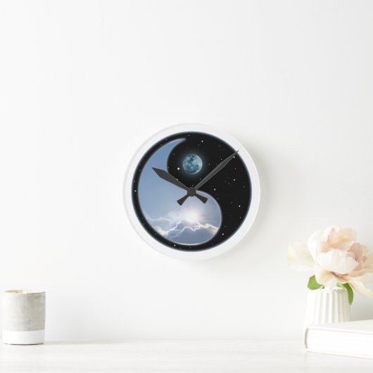 Sun-Moon Yin-Yang Runde Wanduhr (Zuhause)