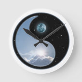 Sun-Moon Yin-Yang Runde Wanduhr (Vorderseite)