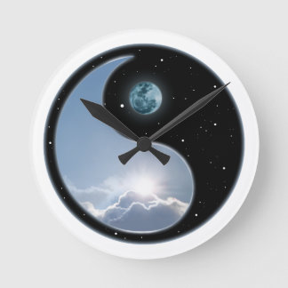Sun-Moon Yin-Yang Runde Wanduhr