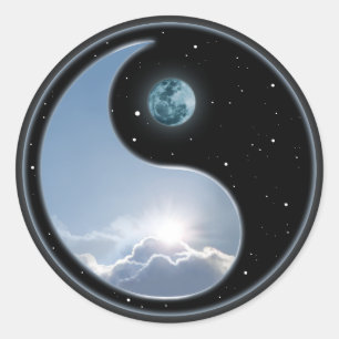 Sun-Moon Yin-Yang Runder Aufkleber
