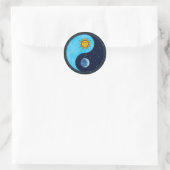 Sun Moon Yin Yang Runder Aufkleber (Tasche)