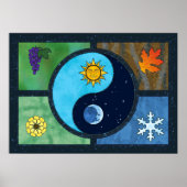 Sun Moon Yin Yang Symbol Art Poster (Vorne)