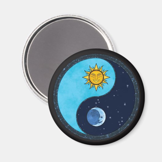 Sun Moon Yin Yang Symbol Magnet (Vorderseite/Rückseite)
