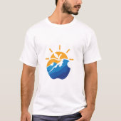 Sun Mountain Wave Circle Nature Lover T-Shirt (Vorderseite)