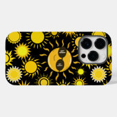Sun Muster 01 Schwarze BG Case-Mate iPhone Hülle (Rückseite (Horizontal))