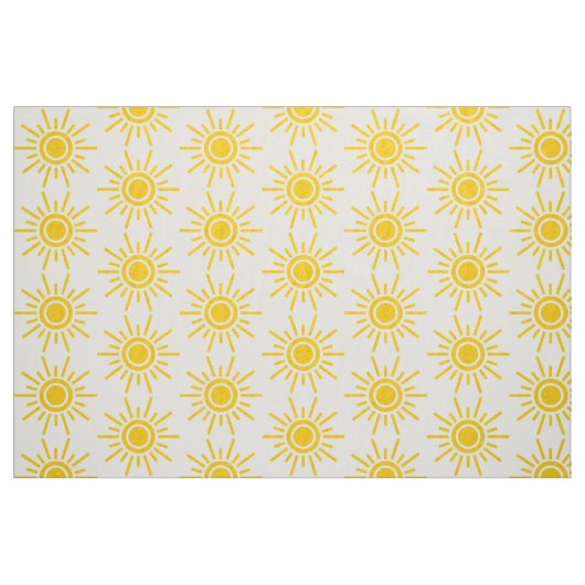 Sun Muster 02 - Bernstein auf Weiß Stoff (Fat Quarter (45,7 x 55,9 cm))