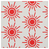 Sun Muster 02 - Rot auf Weiß Stoff (Muster)