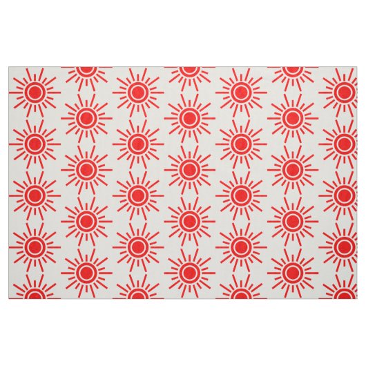 Sun Muster 02 - Rot auf Weiß Stoff (Fat Quarter (45,7 x 55,9 cm))