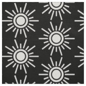 Sun Muster 02 - Weiß auf Schwarz Stoff (Muster)