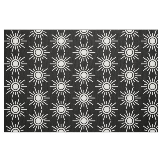 Sun Muster 02 - Weiß auf Schwarz Stoff (Fat Quarter (45,7 x 55,9 cm))