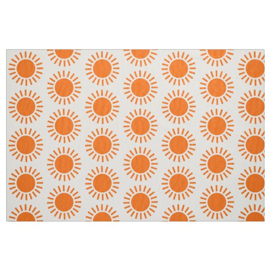 Sun-Muster - Orange auf Weiß Stoff (Fat Quarter (45,7 x 55,9 cm))