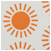 Sun-Muster - Orange auf Weiß Stoff (Nahaufnahme)
