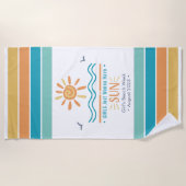 Sun Ocean Waves Girls Week Personalisiert Strandtuch (Vorderseite)