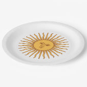 Sun of May (Argentinische Sonne) Pappteller (Schrägansicht)