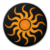 Sun On Black Decorative Ceramic Knob Keramikknauf (Vorderseite)