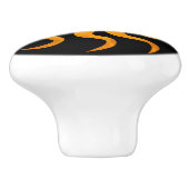 Sun On Black Decorative Ceramic Knob  Keramikknauf (Seitenansicht)