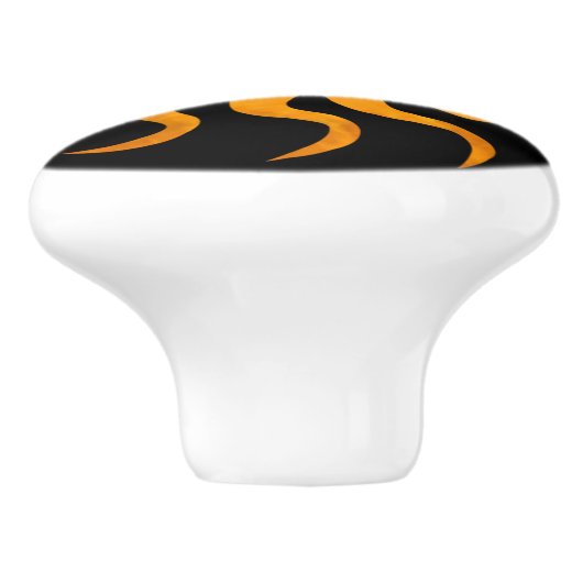 Sun On Black Decorative Ceramic Knob  Keramikknauf (Seitenansicht)