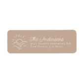 Sun on Ocean Waves Brown Return Address (Vorne)