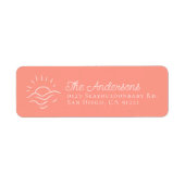 Sun on Ocean Waves Pink Return Address (Vorne)