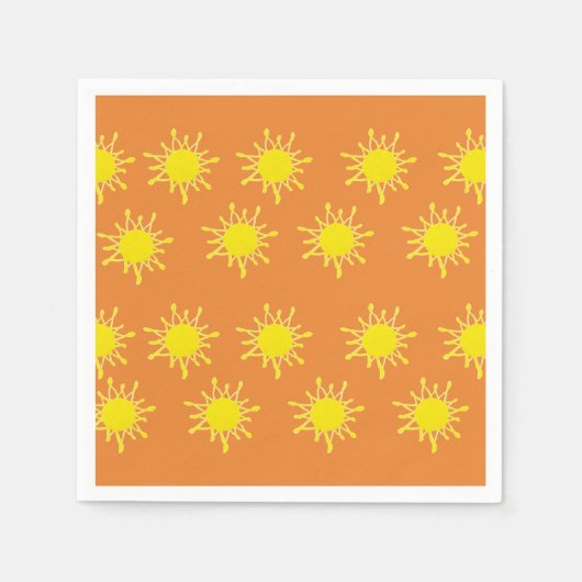 Sun Orange Yellow Napkins Serviette (Vorderseite)