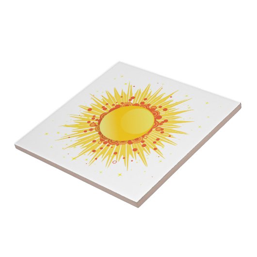 Sun Orangengelber Groovy Fliese (Seite)