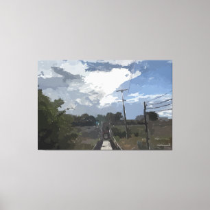 Sun Over Bridge gearbeitete Canvas Print Leinwanddruck