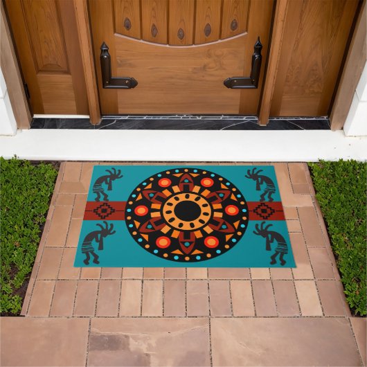 Sun Pattern Southwest Kokopelli Doormat Fußmatte (Außenbereich)
