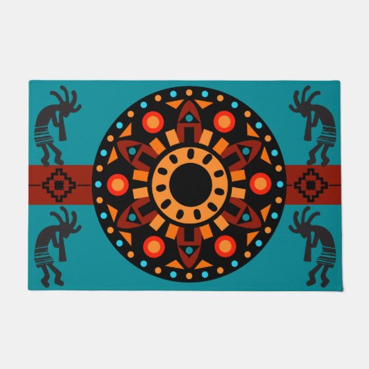 Sun Pattern Southwest Kokopelli Doormat Fußmatte (Vorderseite)
