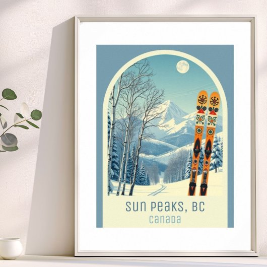 Sun Peaks BC Kanada Skigebiet Poster