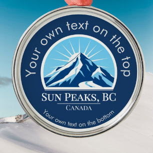 Sun Peaks British Columbia Kanada Medaille Ornament Aus Metall