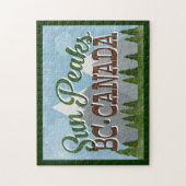 Sun Peaks Kanada Spaß Retro Snowy Mountains Puzzle (Vertikal)