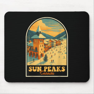 Sun Peaks Kanada Vintages Design Retro Ski Village Mousepad
