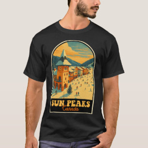 Sun Peaks Kanada Vintages Design Retro Ski Village T-Shirt