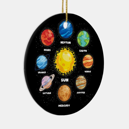 Sun Planets Outer Space Scientists Astronaut Space Keramik Ornament (Rechts)