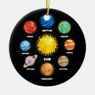 Sun Planets Outer Space Scientists Astronaut Space Keramik Ornament