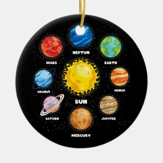 Sun Planets Outer Space Scientists Astronaut Space Keramik Ornament (Vorne)