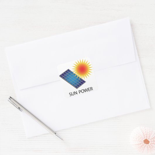 Sun Power Quadratischer Aufkleber (Umschlag)