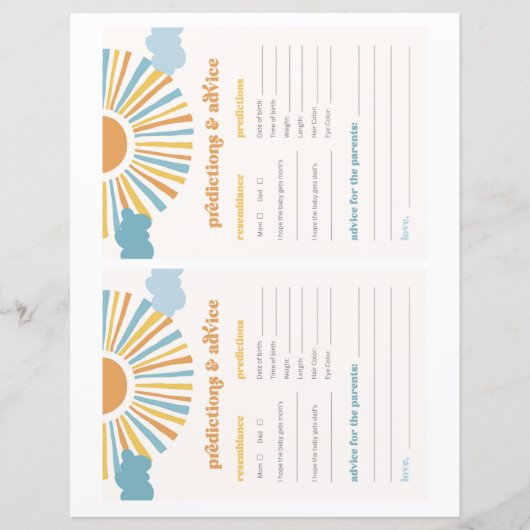 Sun Predictions & Advice Cards (Vorderseite)