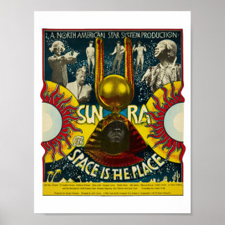 Sun Ra Space ist der Ort Jazz Vintag Poster
