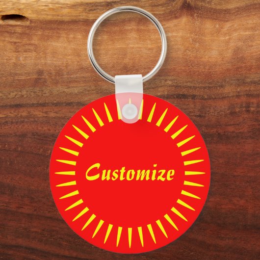 Sun Ray Template - 2 (rot) Schlüsselanhänger (Vorderseite)