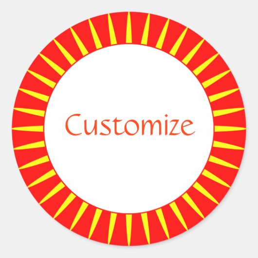 Sun Ray Template - 2 Runder Aufkleber (Vorderseite)