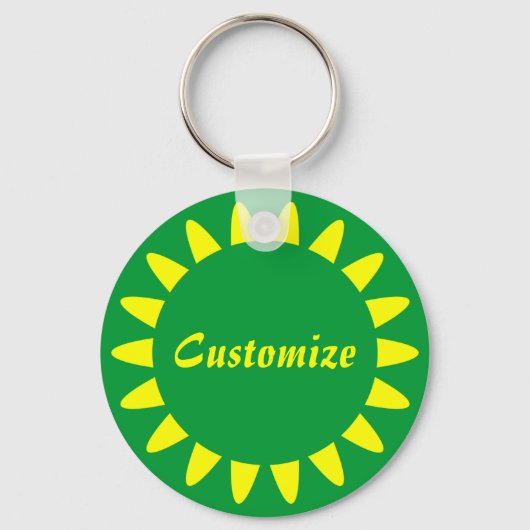 Sun Ray Template - 3 - Alle grün Schlüsselanhänger (Vorderseite)