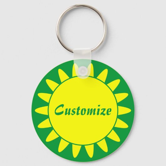 Sun Ray Template - 3 - grün Schlüsselanhänger (Vorderseite)