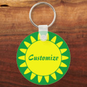 Sun Ray Template - 3 - grün Schlüsselanhänger (Vorderseite)