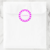Sun Ray Template - 3 - Magenta Runder Aufkleber (Tasche)