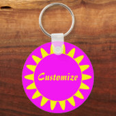 Sun Ray Template - 3 - Magenta & Yellow v1 Schlüsselanhänger (Vorderseite)