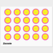 Sun Ray Template - 3 - Magenta & Yellow v2 Runder Aufkleber (Blatt)