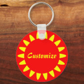 Sun Ray Template - 3 (rot) Schlüsselanhänger (Vorderseite)