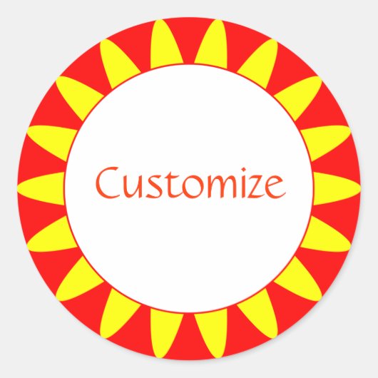 Sun Ray Template - 3 Runder Aufkleber (Vorderseite)